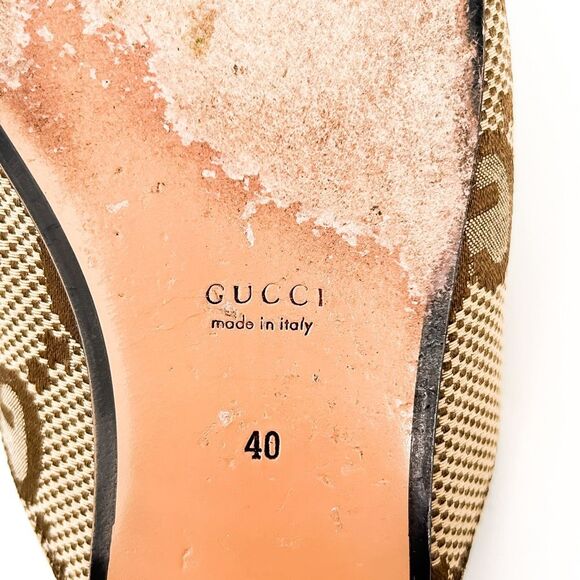 Gucci Princetown Jumbo GG Canvas Loafers Mules Brown Size 40, 10 - Picture 13 of 15